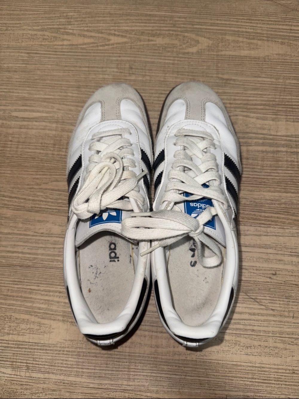 adidas White and Black Sambas OG Sneakers